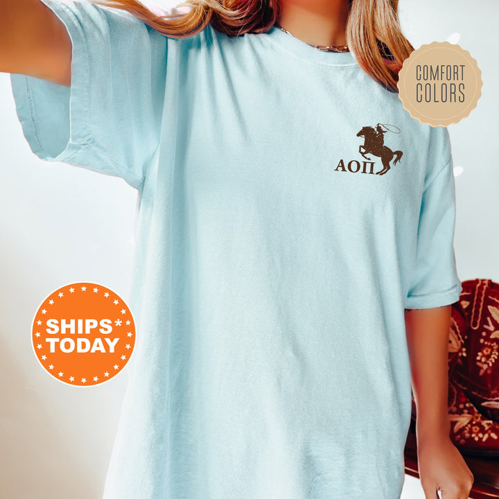 Alpha Omicron Pi Rustic Rodeo Sorority T-Shirt | Alpha O Western Shirt | Big Little Shirt | Greek Apparel | Sorority Cowgirl Shirt _ 16306g