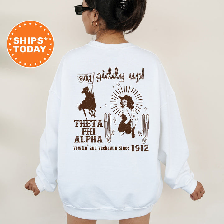 Theta Phi Alpha Rustic Rodeo Sorority Sweatshirt | Theta Phi Merch | Big Little Gift | Western Crewneck | Cowgirl Sweatshirt