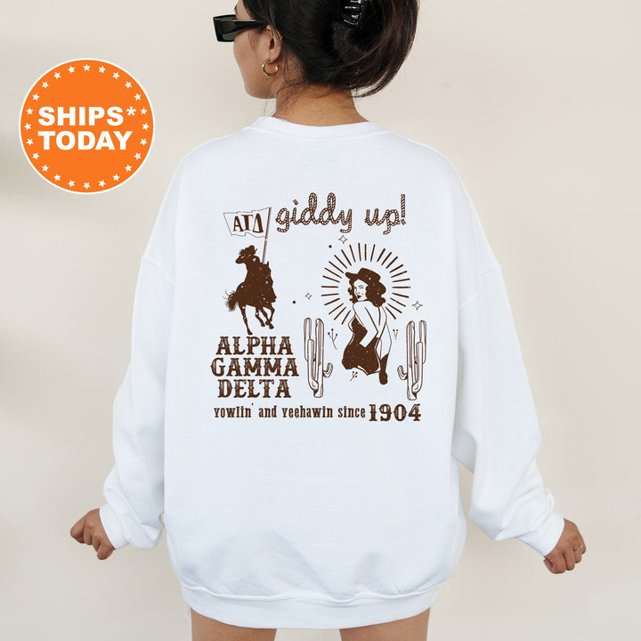 Alpha Gamma Delta Rustic Rodeo Sorority Sweatshirt | Alpha Gam Merch | Big Little Gift | Western Crewneck | Cowgirl Sweatshirt