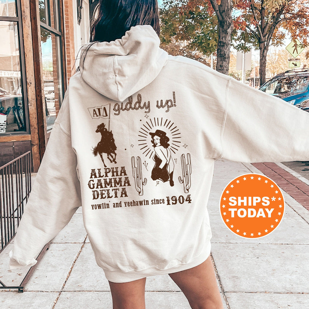 Alpha Gamma Delta Rustic Rodeo Sorority Sweatshirt | Alpha Gam Merch | Big Little Gift | Western Crewneck | Cowgirl Sweatshirt