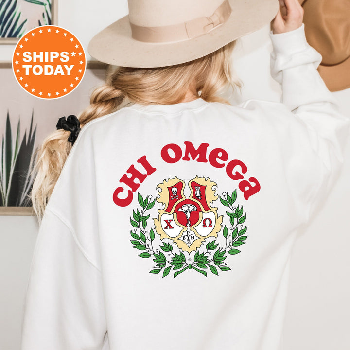 Chi Omega Sorority Style Sorority Sweatshirt | Chi Omega Sweatshirt | Chi O Sorority Hoodie | Chi O Sorority Crest | Initiation Gift