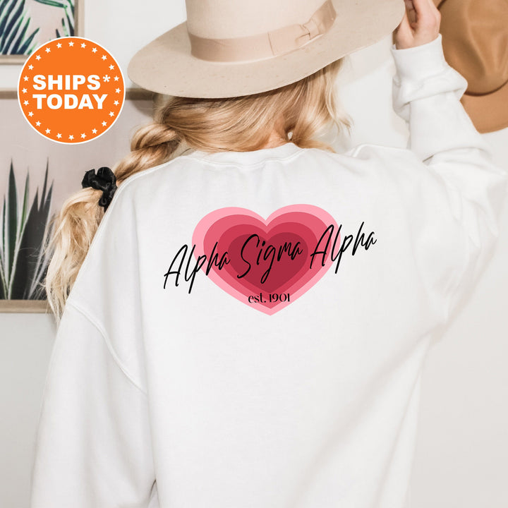 Alpha Sigma Alpha Heart Beats Sorority Sweatshirt | Alpha Sigma Alpha Hoodie | Sorority Apparel | Sorority Gift | Big Little Reveal 14044g