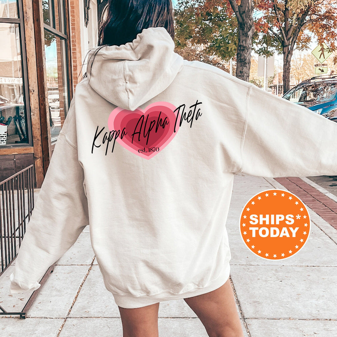 Kappa Alpha Theta Heart Beats Sorority Sweatshirt | Kappa Alpha Theta Hoodie Theta Sweatshirt | Sorority Gift | Big Little Reveal 14053g