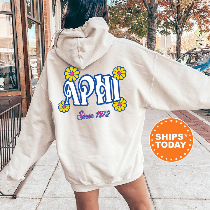 Alpha Phi Sunny Blooms Sorority Sweatshirt | APHI Sweatshirt | Alpha Phi Hoodie | Greek Apparel | Big Little Sorority Reveal _ 13663g