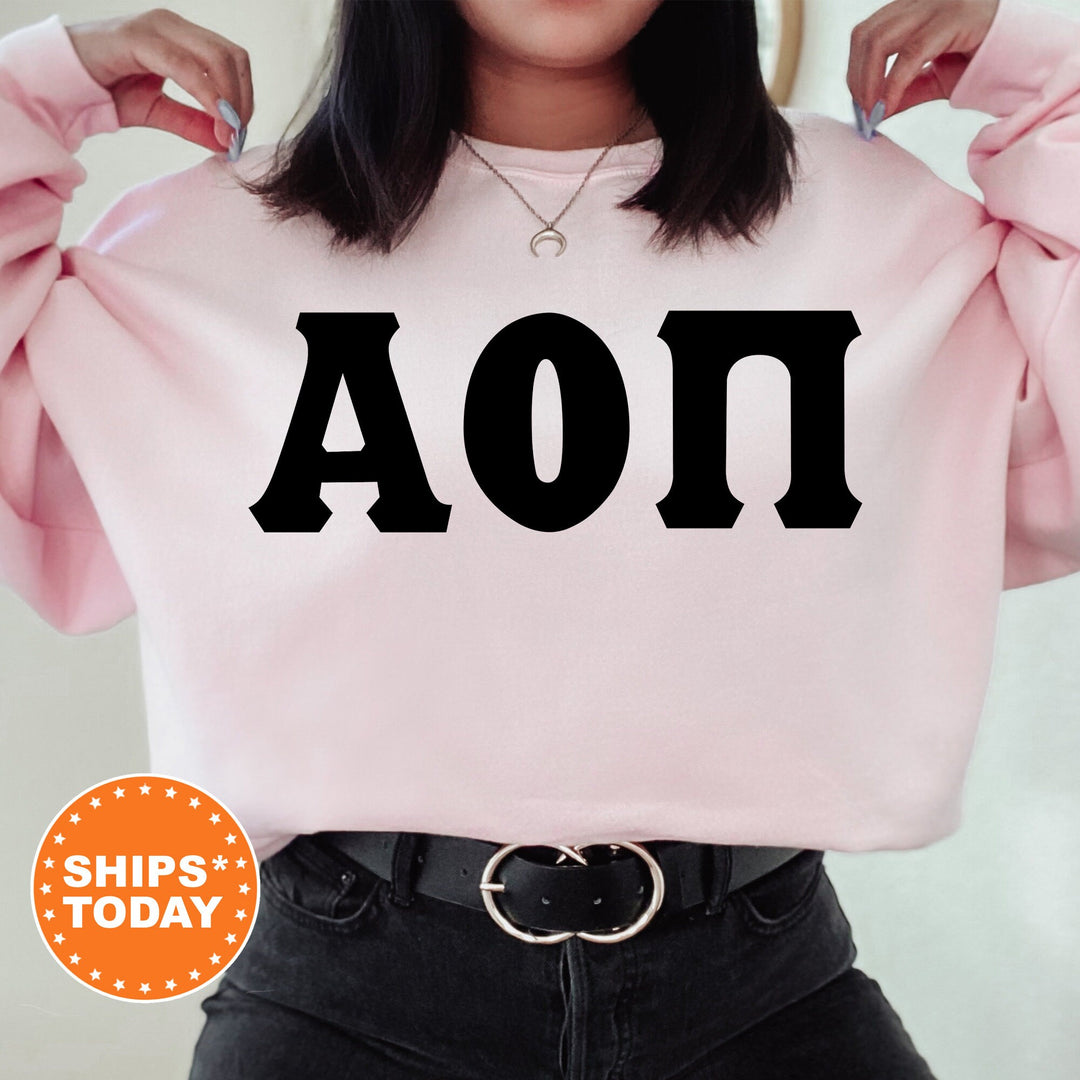 Alpha Omicron Pi Super Simple Sorority Sweatshirt | Alpha O Greek Letters | Sorority Letters | Big Little Gift | College Apparel