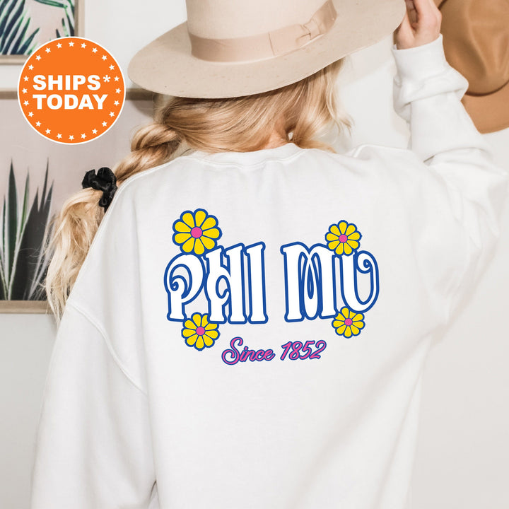 Phi Mu Sunny Blooms Sorority Sweatshirt | Phi Mu Hoodie | Phi Mu Gift | Sorority Merch | Big Little Reveal | Sorority Gift _ 13676g