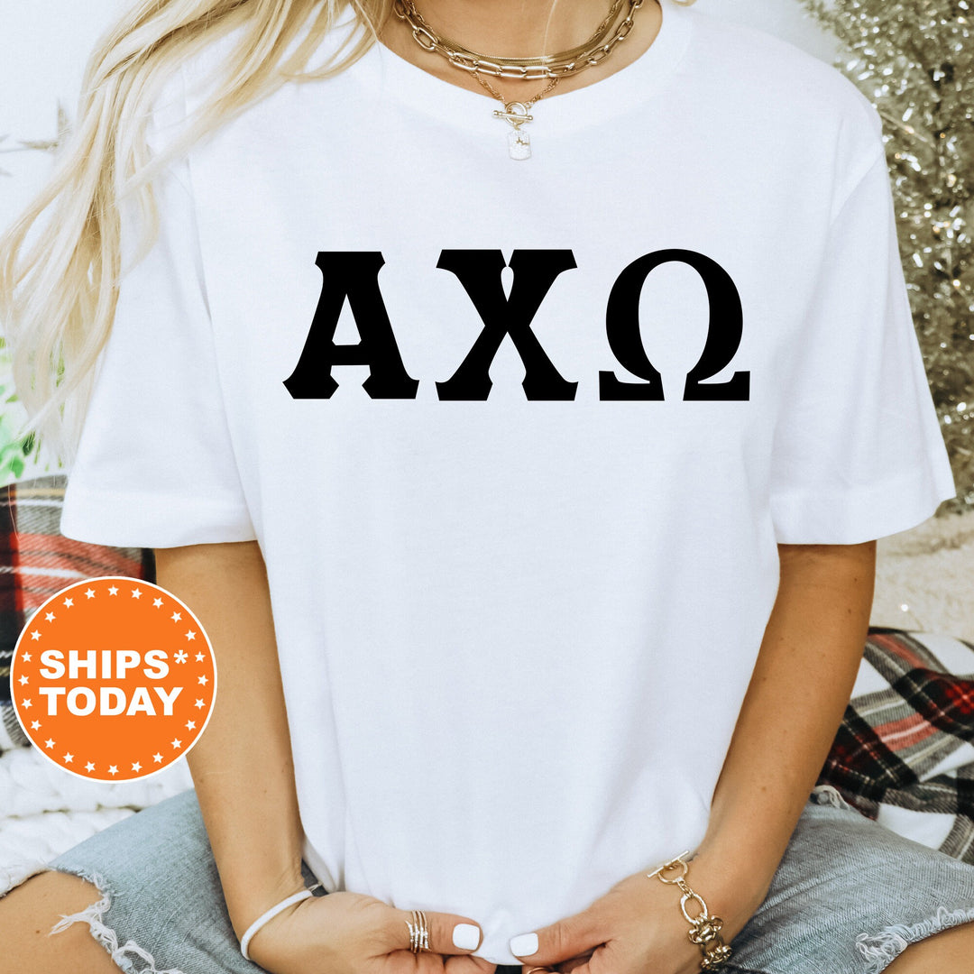 Alpha Chi Omega Super Simple Sorority T-Shirt | Alpha Chi Sorority Letters | Greek Letters | Big Little Gift | Comfort Colors Shirt _ 5637g
