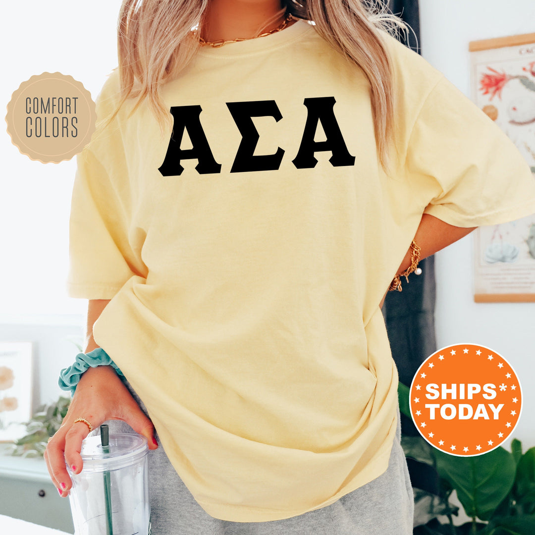 Alpha Sigma Alpha Super Simple Sorority T-Shirt | Sorority Letters | Greek Letters Shirt | Big Little Gift | Comfort Colors Shirt _ 5643g