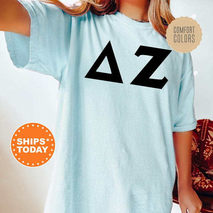 Delta Zeta Super Simple Sorority T-Shirt | Dee Zee Sorority Letters | Greek Letters Shirt | Big Little Gift | Comfort Colors Shirt _ 5650g