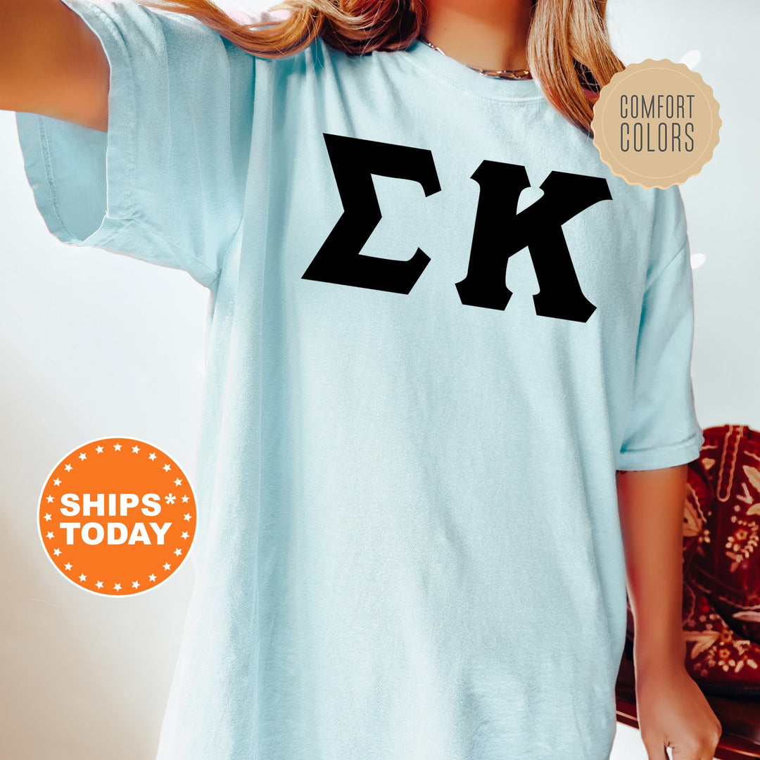 Sigma Kappa Super Simple Sorority T-Shirt | Sigma Kappa Sorority Letters | Greek Letters | Big Little Gift | Comfort Colors Shirt _ 5659g