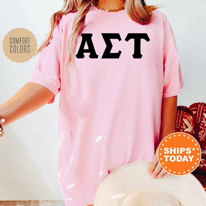 Alpha Sigma Tau Super Simple Sorority T-Shirt | Sorority Letters | Greek Letters Shirt | Big Little Gift | Comfort Colors Shirt _ 5644g