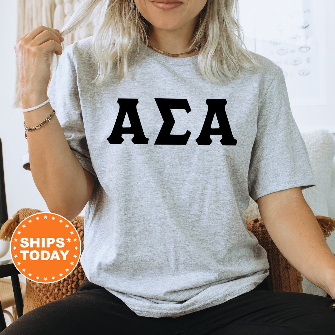 Alpha Sigma Alpha Super Simple Sorority T-Shirt | Sorority Letters | Greek Letters Shirt | Big Little Gift | Comfort Colors Shirt _ 5643g