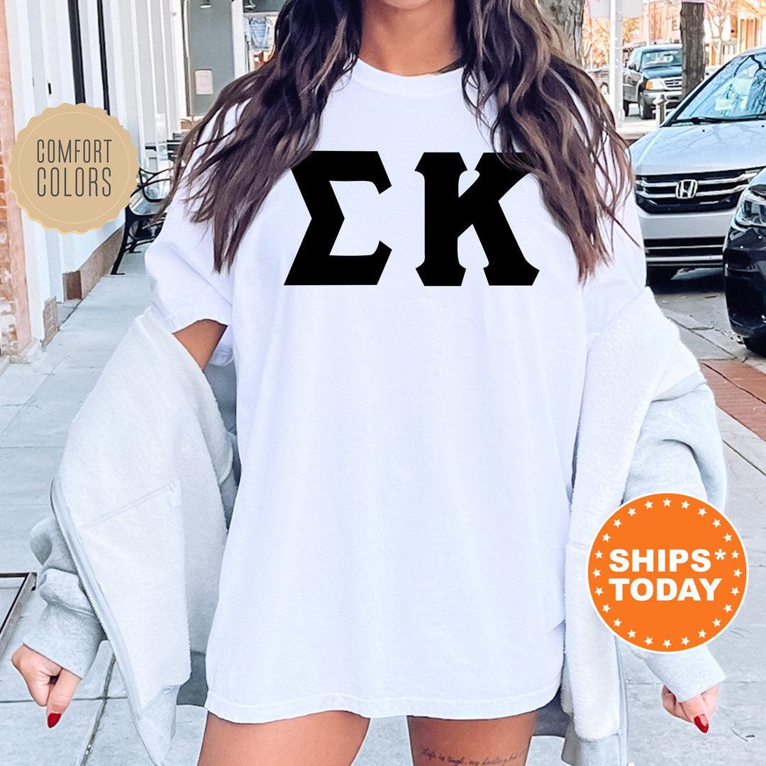 Sigma Kappa Super Simple Sorority T-Shirt | Sigma Kappa Sorority Letters | Greek Letters | Big Little Gift | Comfort Colors Shirt _ 5659g