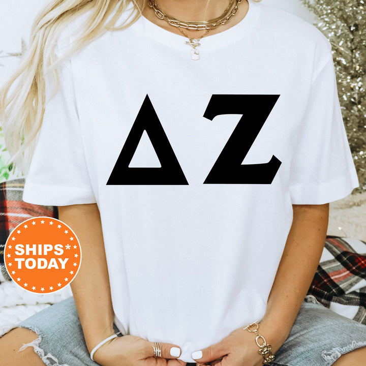 Delta Zeta Super Simple Sorority T-Shirt | Dee Zee Sorority Letters | Greek Letters Shirt | Big Little Gift | Comfort Colors Shirt _ 5650g