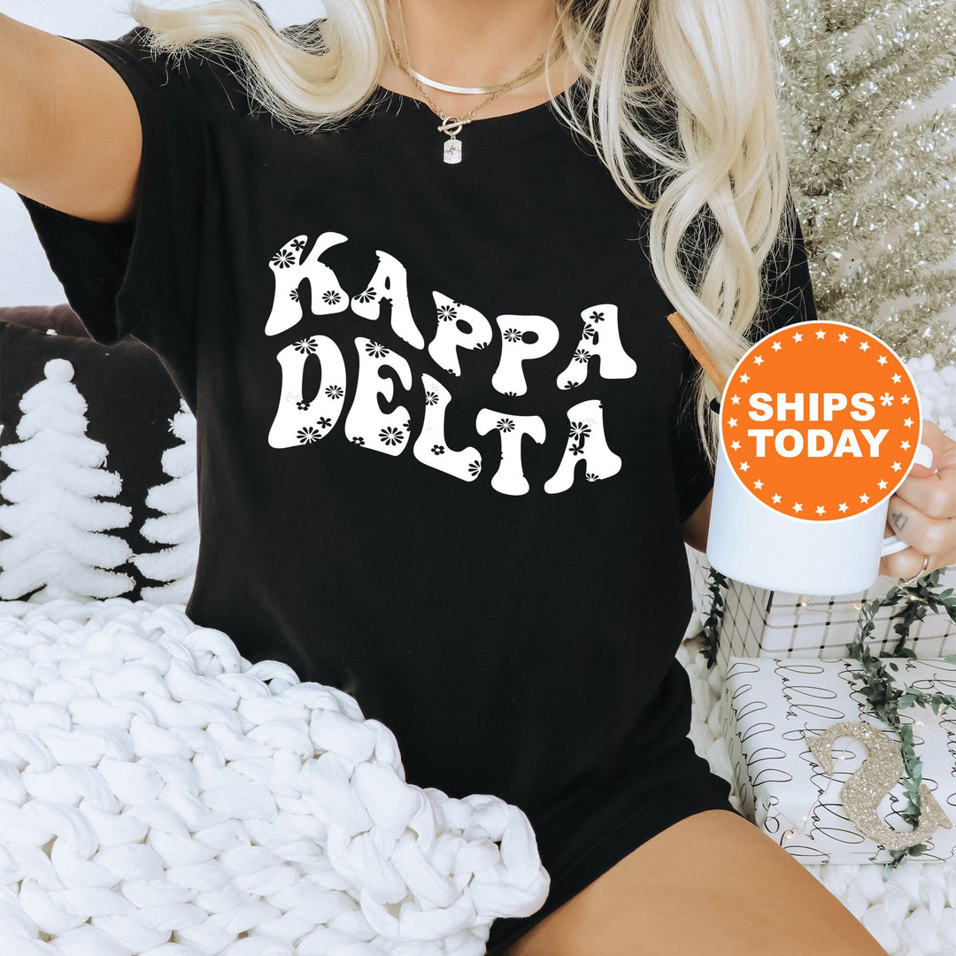 Kappa Delta Floral Hippie Comfort Colors Sorority T-Shirt | Kay Dee Floral Shirt | Big Little Reveal Shirt | Sorority Merch