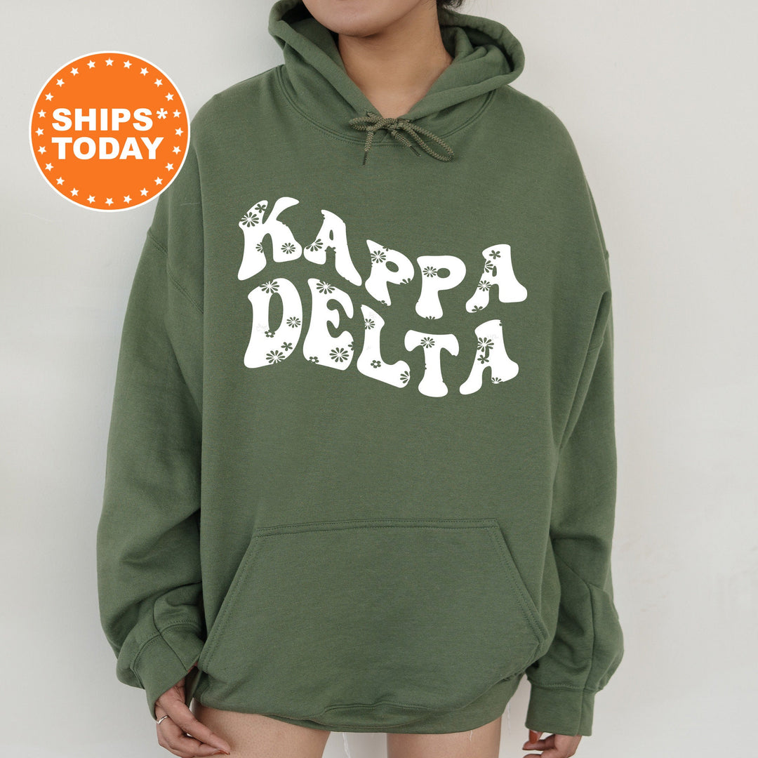 Kappa Delta Floral Hippie Sorority Sweatshirt | Kay Dee Hoodie | Sorority Big Little Gift | Bid Day Basket | Kappa Delta Sweatshirt 7114g