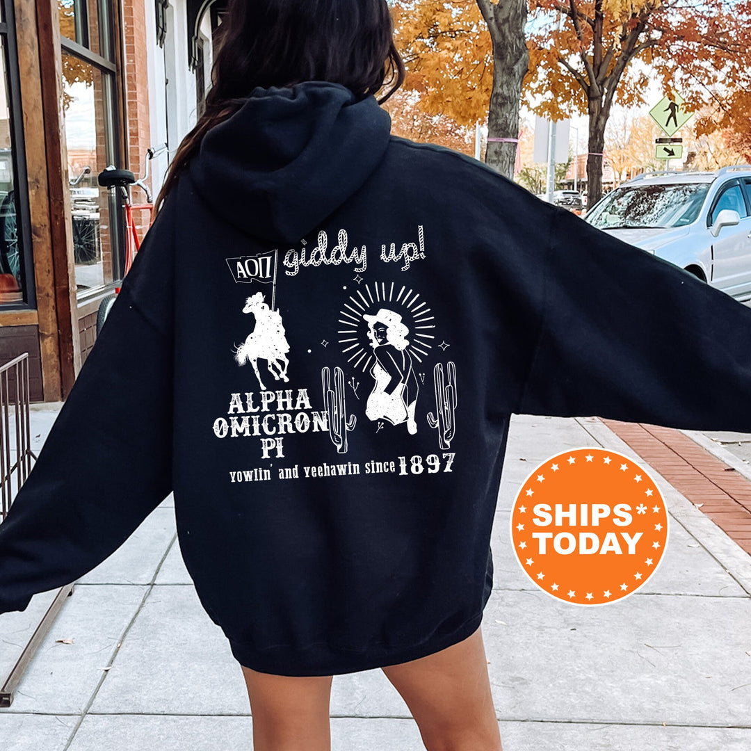 Alpha Omicron Pi Western Theme Sorority Sweatshirt | Alpha O Cowgirl Sweatshirt | Big Little Sorority Gifts | Country Sweatshirt