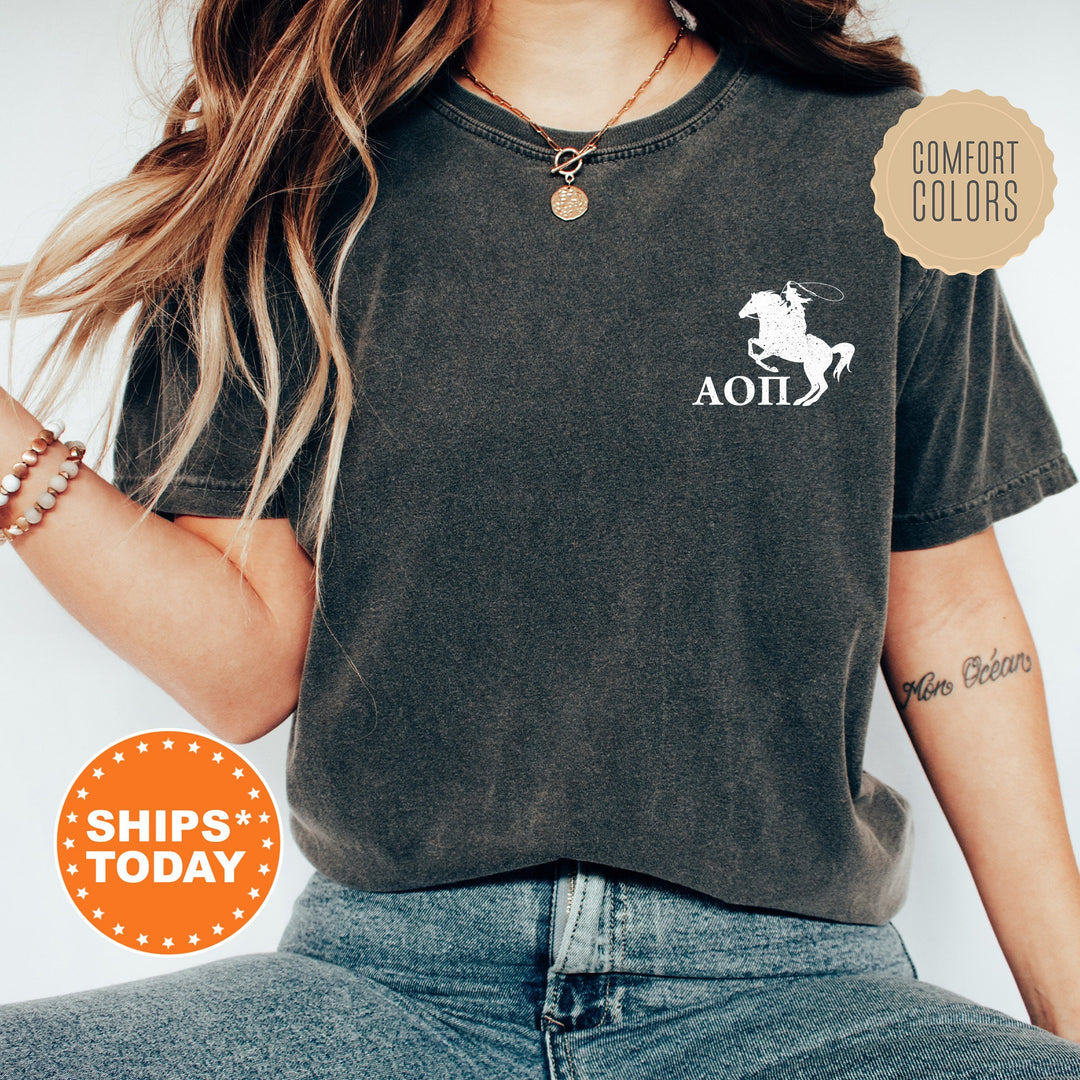 Alpha Omicron Pi Western Theme Sorority T-Shirt | Alpha O Cowgirl Shirt | Big Little Gift | Sorority Country Shirt | Comfort Colors Shirt _ 16955g