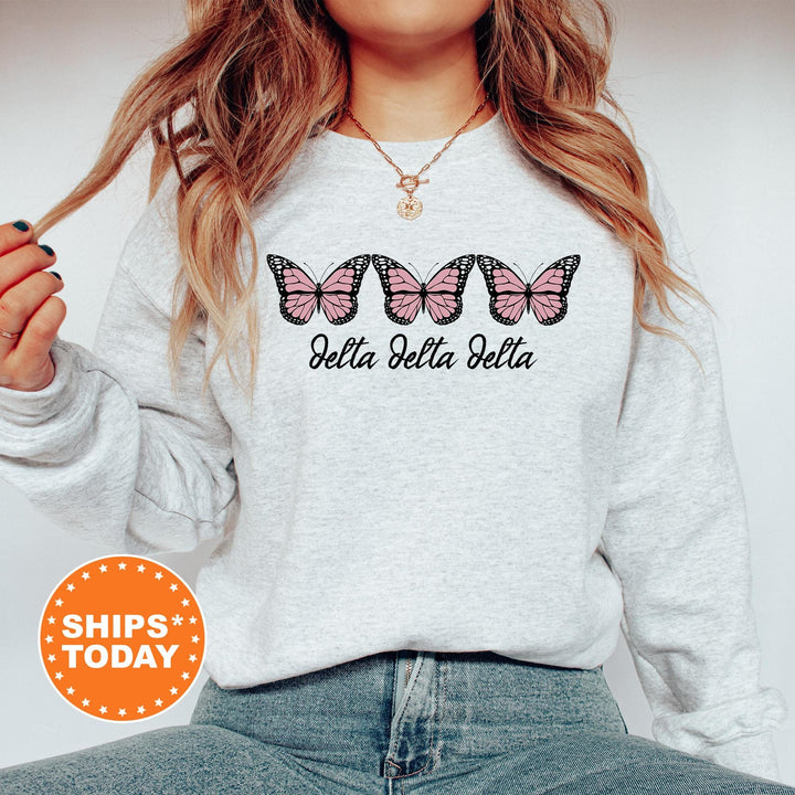 Delta Delta Delta Blooming Butterfly Sorority Sweatshirt | Tri Delta Hoodie | Greek Apparel | Sorority Merch | Big Little Reveal