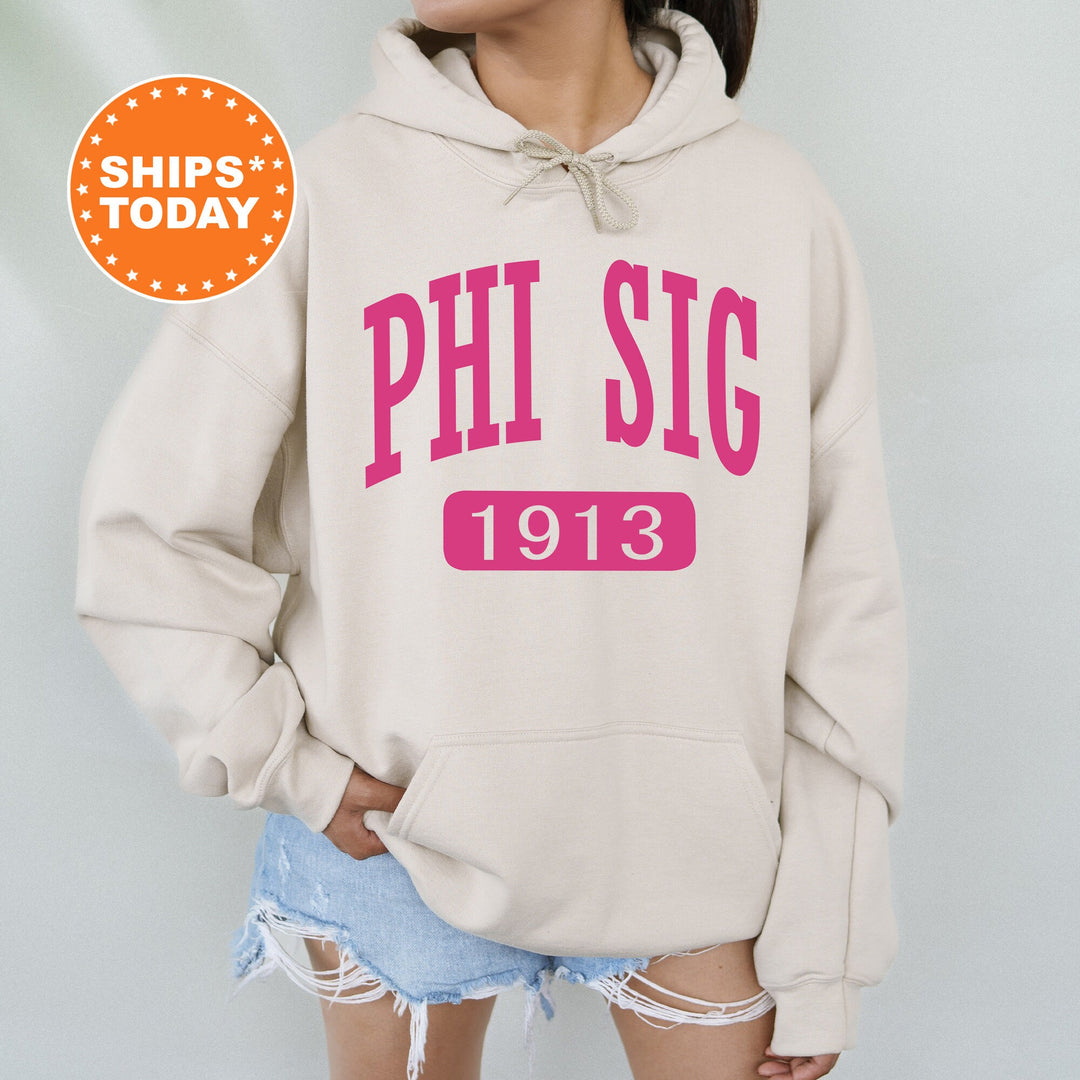 Phi Sigma Sigma Pink Baseball Sorority Sweatshirt | Phi Sigma Sigma Hoodie | Phi Sig Sweatshirt | Big Little Reveal | Sorority Gifts