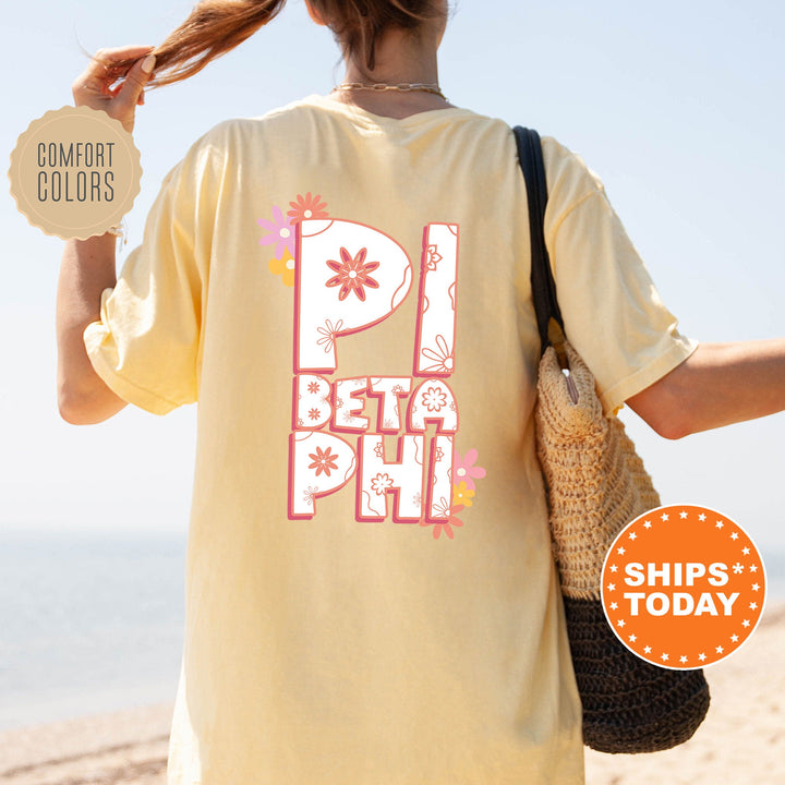 Pi Beta Phi Allure Sorority T-Shirt | Pi Phi Comfort Colors Shirt | Pi Phi Floral Shirt | Big Little Sorority | Sorority Apparel _ 14246g