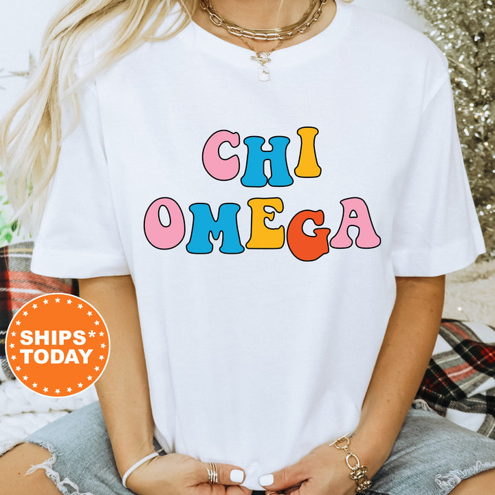 Chi Omega Disco Retro Sorority T-Shirt | Chi O Greek Shirt | Big Little Reveal Shirt | Comfort Colors Retro Shirt _ 7497g