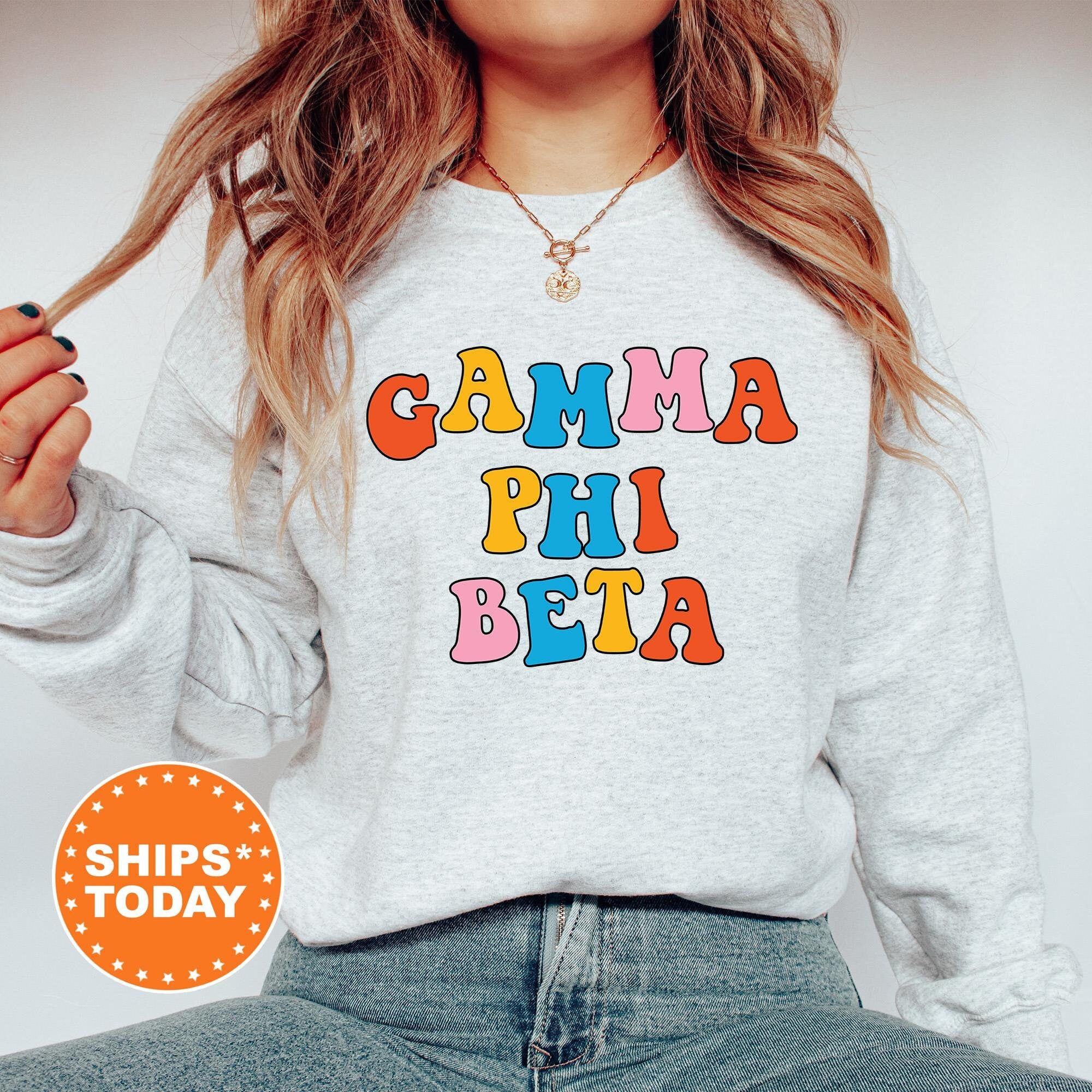 Gamma phi beta letters sweatshirt hotsell