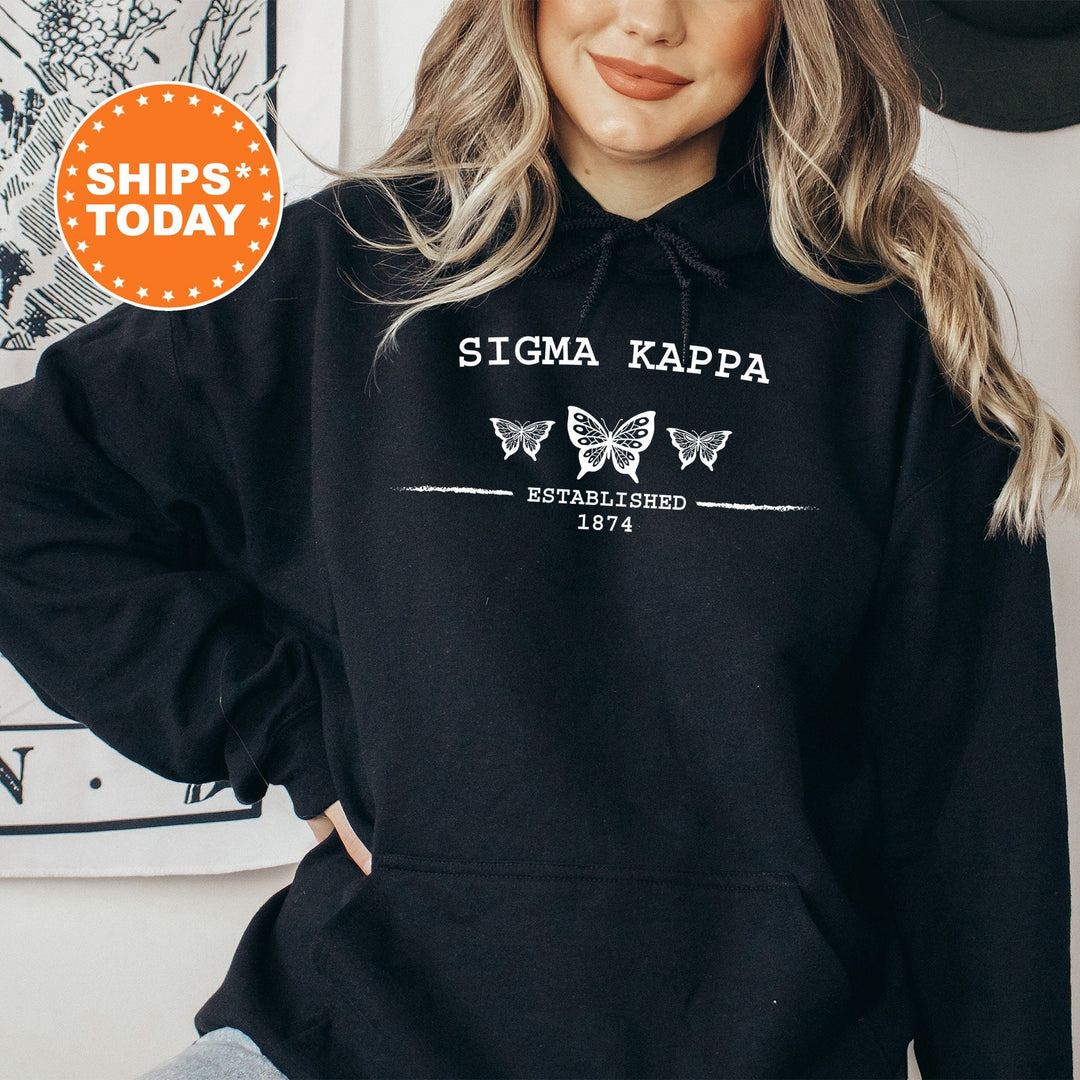 Sigma Kappa Neutral Butterfly Sorority Sweatshirt | Sig Kap Crewneck Sweatshirt | Greek Apparel | Big Little Reveal | College Apparel