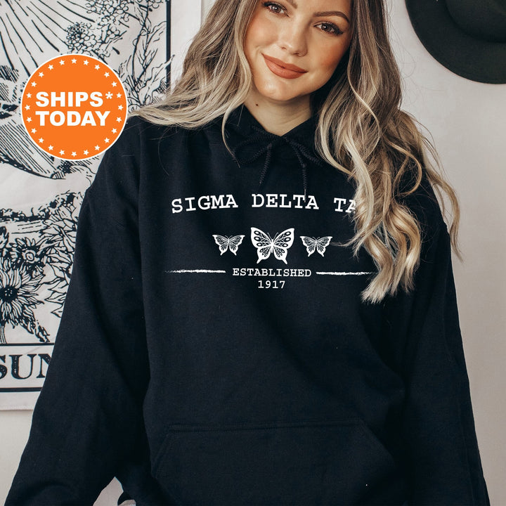 Sigma Delta Tau Neutral Butterfly Sorority Sweatshirt | Sig Delt Crewneck Sweatshirt | Greek Apparel | Big Little Reveal | College Apparel