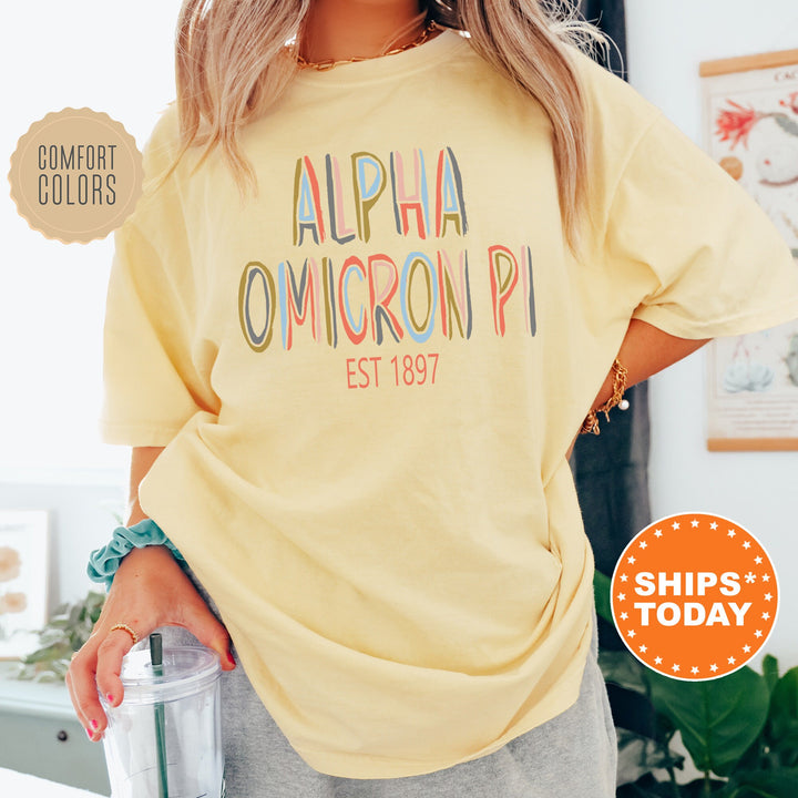 Alpha Omicron Pi Olivia Sorority T-Shirt | Alpha O Comfort Colors Shirt | AOII Sorority Gifts | Big Little Reveal | Greek Apparel _ 5537g