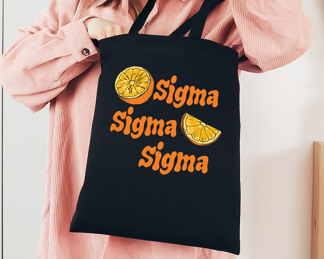 Sigma Sigma Sigma Oranges Sorority Tote Bag | Tri Sigma Canvas Tote Bag | Sorority Merch | Big Little Gifts | College Beach Bag _ 16247g