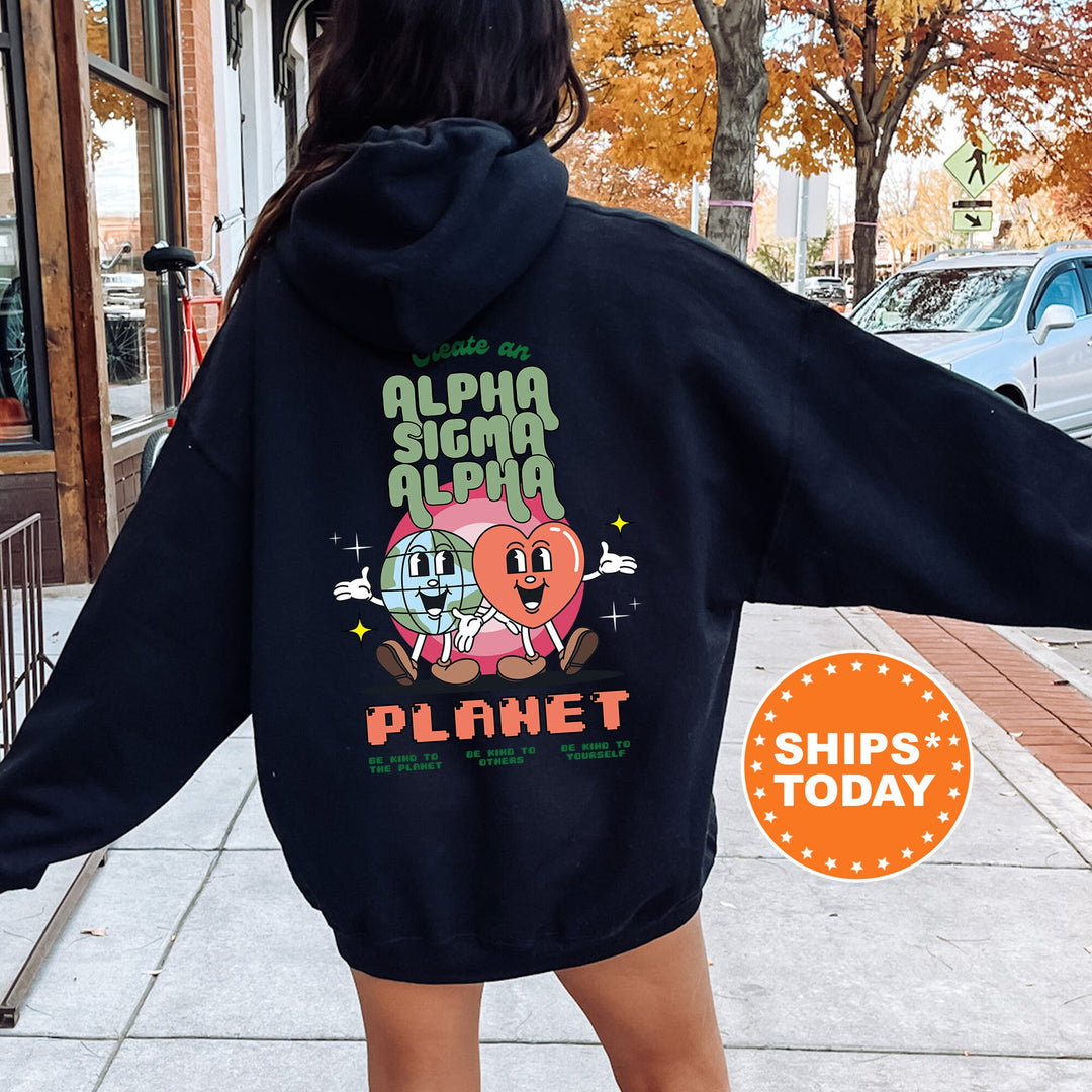 Create An Alpha Sigma Alpha Planet | Alpha Sigma Alpha CosmoGreek Sorority Sweatshirt | Big Little Reveal Gift | Greek Apparel