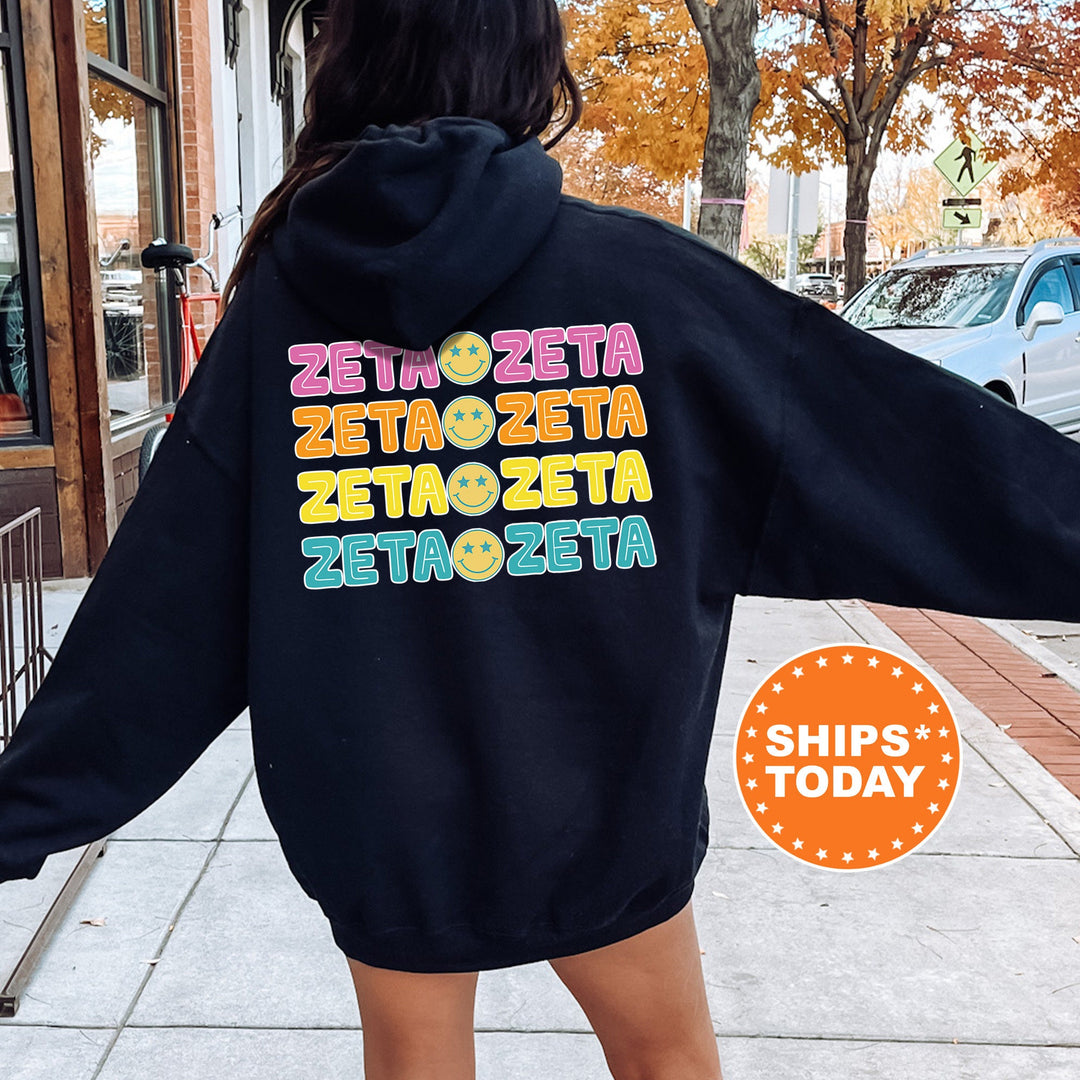 Zeta Tau Alpha Colorful Smiley Sorority Sweatshirt | Zeta Sweatshirt | Zeta Sorority Gift | Sorority Hoodie | Big Little Reveal