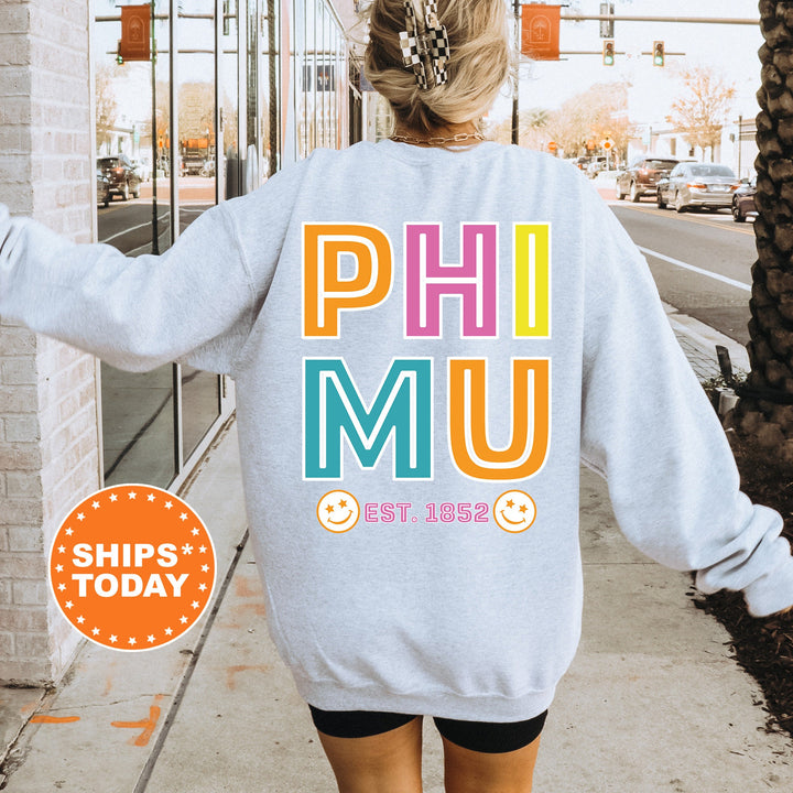 Phi Mu Frisky Script Sorority Sweatshirt | Phi Mu Hoodie | Phi Mu Sweatshirt | Sorority Apparel | Sorority Gifts For Little _ 14029g