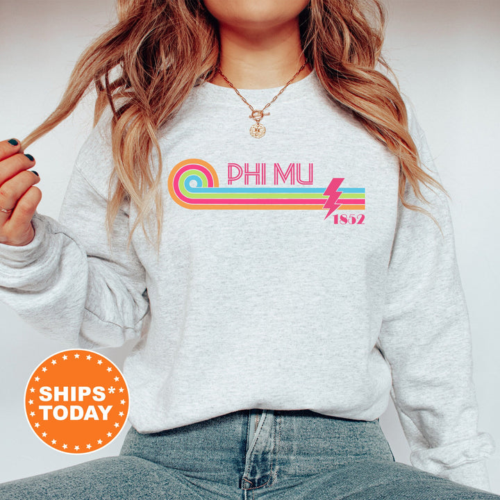 Phi Mu Retropink Sorority Sweatshirt | Phi Mu Greek Sweatshirt | Big Little Reveal | Phi Mu Sorority Gift | Trendy Sorority Apparel _ 16813g