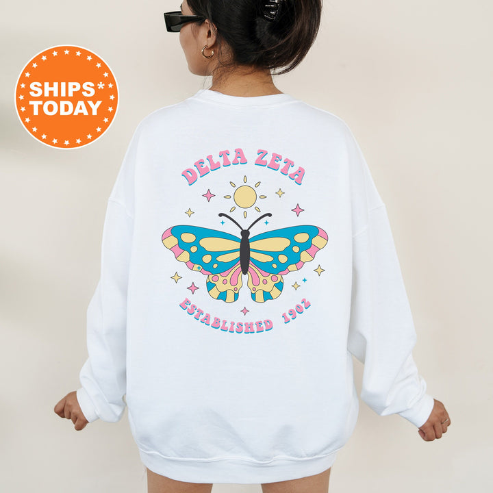 Delta Zeta Twinklewings Sorority Sweatshirt | Dee Zee Butterfly Sweatshirt | Big Little Sorority Gift | Custom Greek Apparel _  12626g
