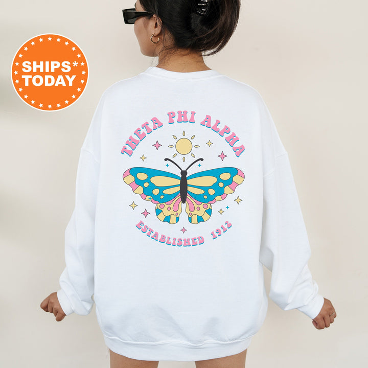 Theta Phi Alpha Twinklewings Sorority Sweatshirt | Theta Phi Butterfly Sweatshirt | Big Little Sorority | Custom Greek Apparel _  12637g