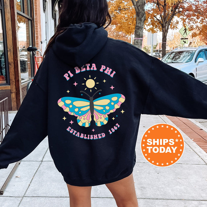 Pi Beta Phi Twinklewings Sorority Sweatshirt | Pi Phi Butterfly Sweatshirt | Big Little Sorority Gift | Custom Greek Apparel _  12633g