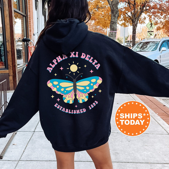 Alpha Xi Delta Twinklewings Sorority Sweatshirt | AXID Butterfly Sweatshirt | Big Little Sorority Gift | Custom Greek Apparel _  12621g