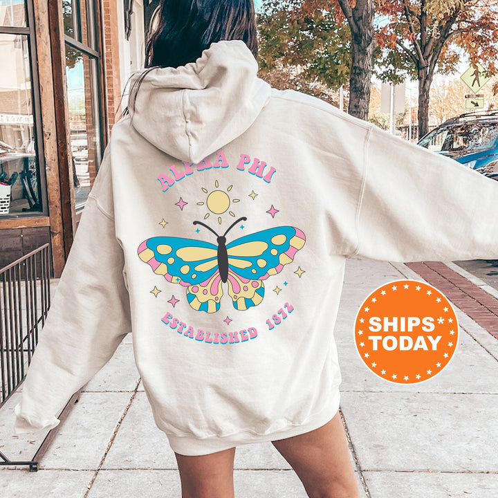 Alpha Phi Twinklewings Sorority Sweatshirt | APHI Butterfly Sweatshirt | Big Little Sorority Gift | Trendy Custom Greek Apparel _  12618g