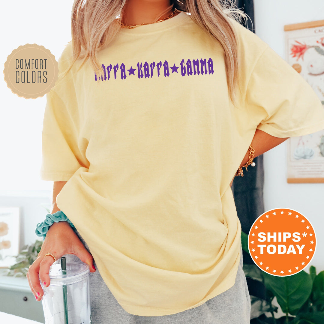 Kappa Kappa Gamma Rock n Roll Sorority T-Shirt | Kappa Greek Life Shirt | Big Little Sorority Gift | Trendy Comfort Colors Shirt _ 5602g