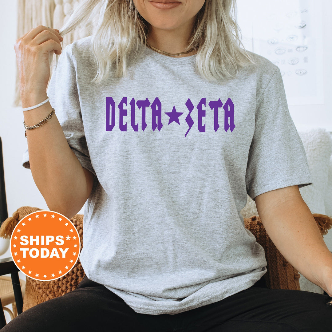 Delta Zeta Rock n Roll Sorority T-Shirt | Dee Zee Greek Life Shirt | Big Little Sorority Gift | Trendy Comfort Colors Shirt _ 5598g