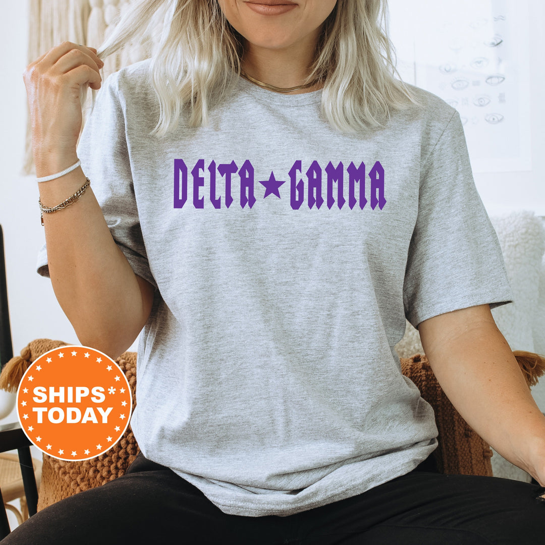 Delta Gamma Rock n Roll Sorority T-Shirt | Dee Gee Greek Life Shirt | Big Little Sorority Gift | Trendy Comfort Colors Shirt _ 5596g