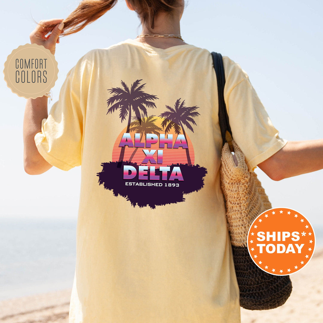 Alpha Xi Delta Palmscape Sorority T-Shirt | AXID Beach Shirt | Big