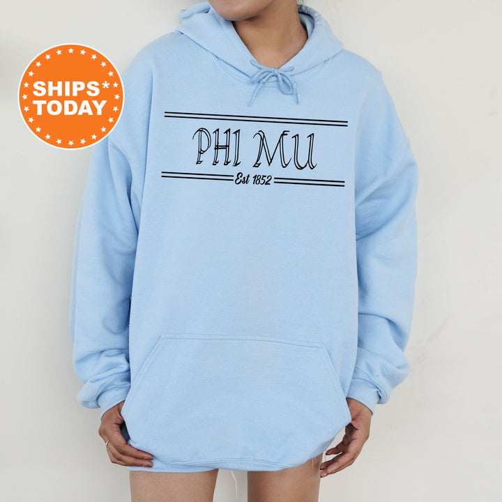 Phi Mu Retro Fitted Sorority Sweatshirt | Phi Mu Sorority Hoodie | Big Little Gift | Sorority Merch | College Greek Sweatshirt _ 7350g