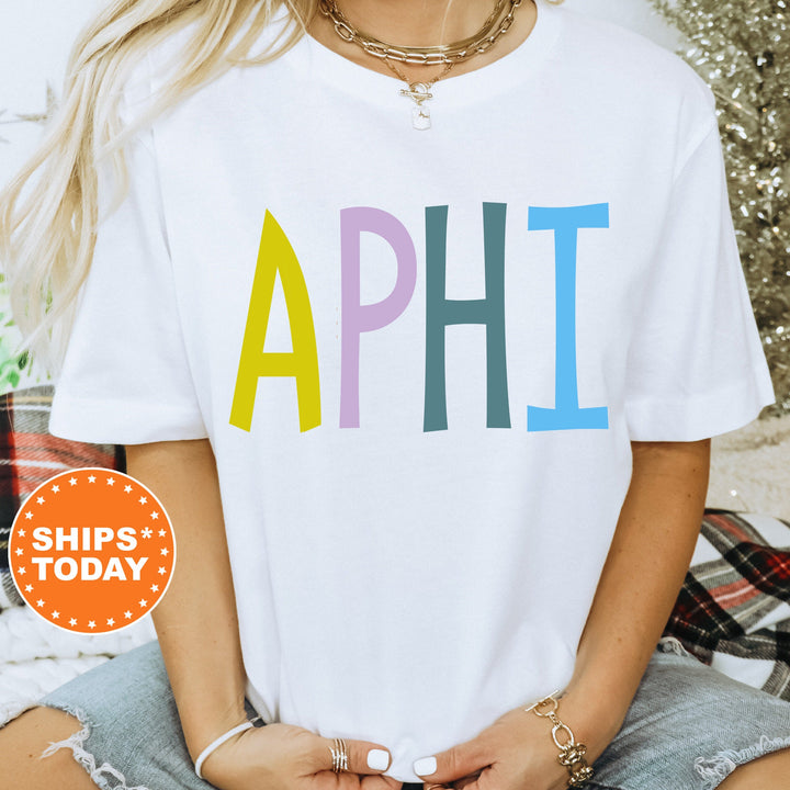 Alpha Phi Uniquely Me Sorority T-Shirt | APHI Sorority Letters | Comfort Colors Shirt | Big Little Recruitment Sorority Gifts _ 5815g