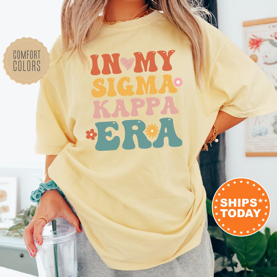 In My Sigma Kappa Era Shirt | Sigma Kappa Big Floral Sorority T-Shirt | Big Little Comfort Colors Shirt | Trendy Sorority Shirt _ 15847g