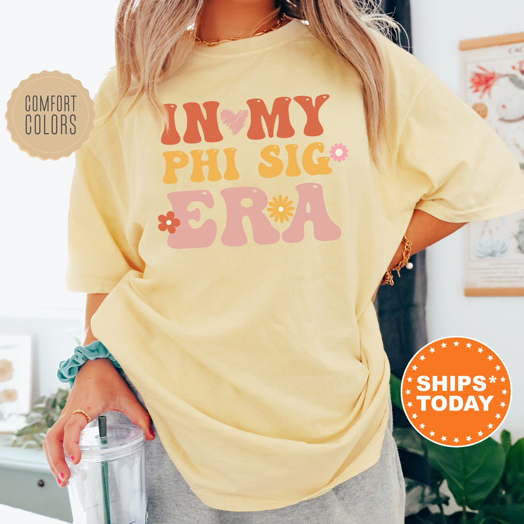 In My Phi Sig Era Shirt | Phi Sigma Sigma Big Floral Sorority T-Shirt | Big Little Comfort Colors Shirt | Trendy Sorority Shirt _ 15844g