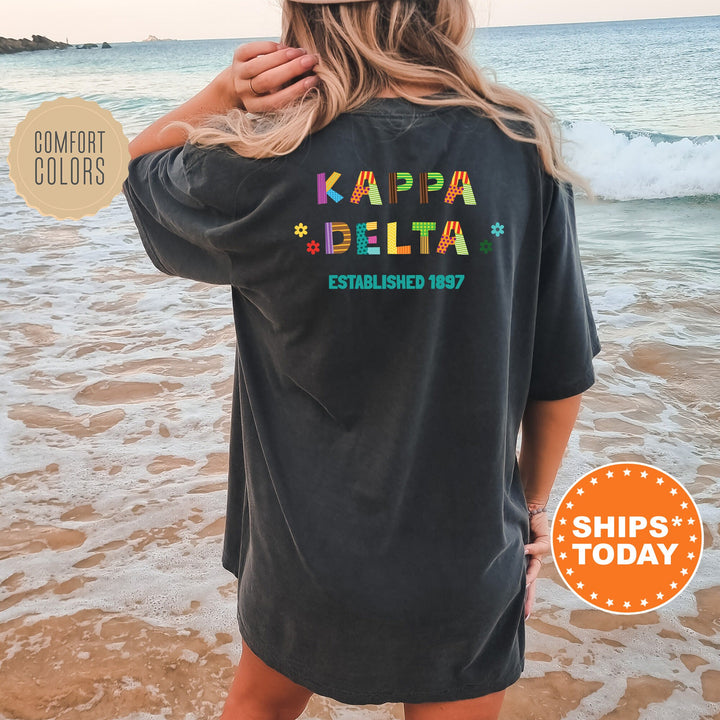 Kappa Delta Paper Letters Sorority T-Shirt | Kappa Delta Comfort Colors Shirt | Big Little Reveal | Sorority Gift | College Apparel _ 16370g