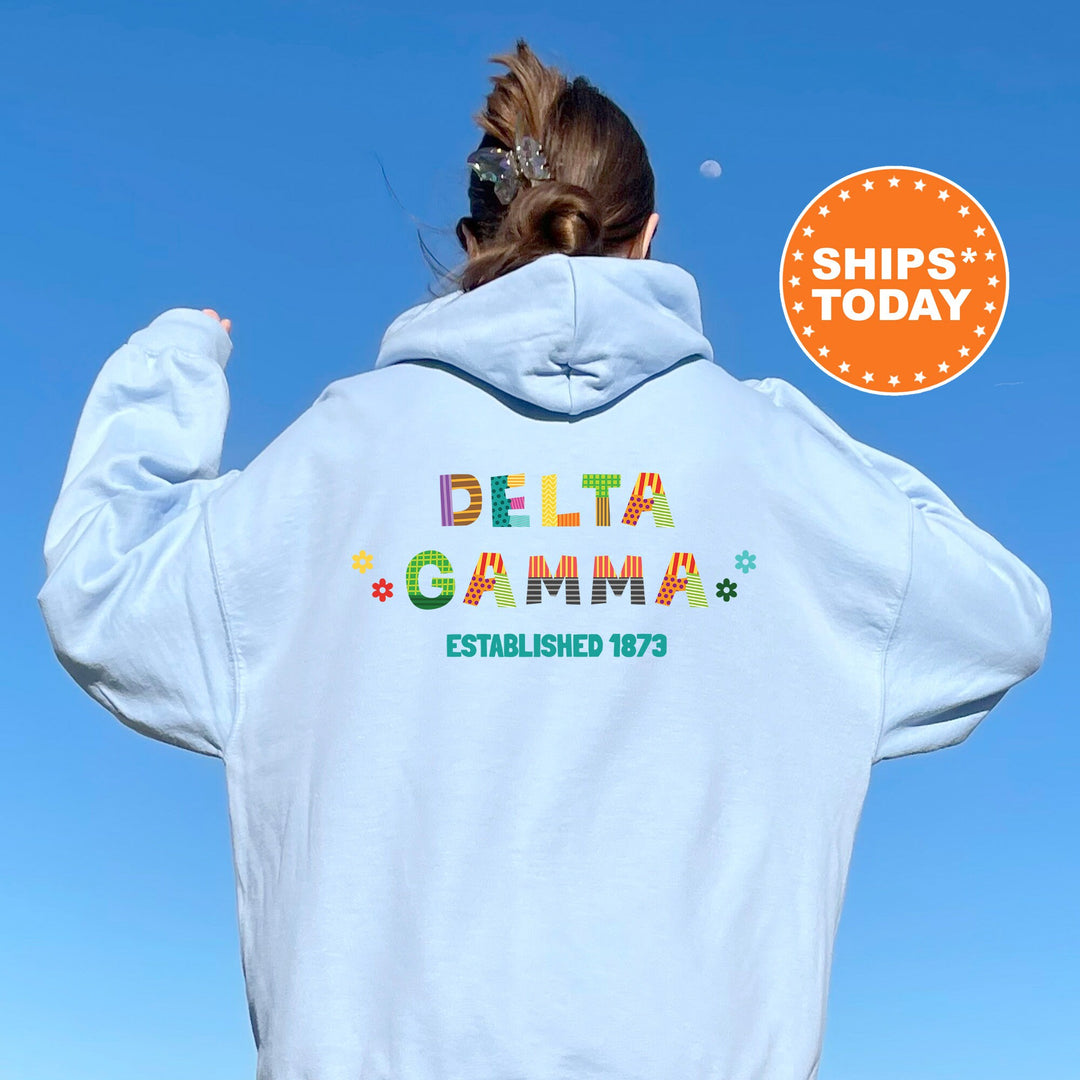 Delta Gamma Paper Letters Sorority Sweatshirt | Dee Gee Trendy Sweatshirt | Greek Apparel | Big Little Reveal | Sorority Gift